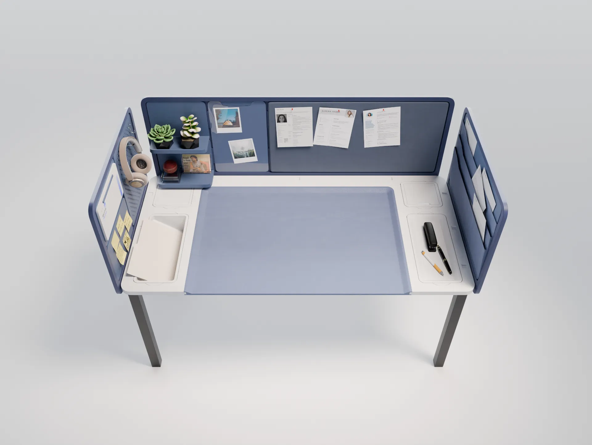 Managerial desk, top-down view
