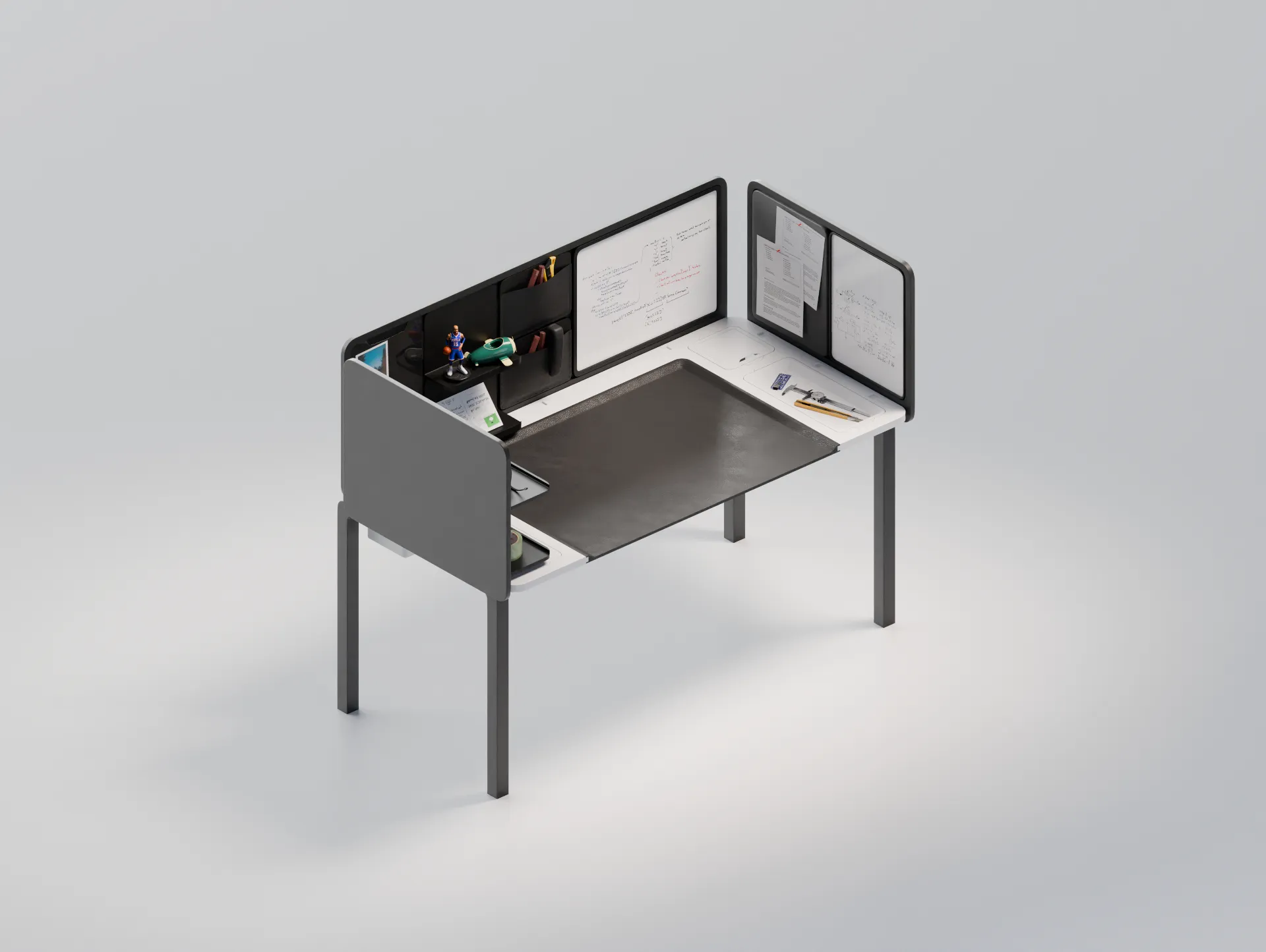 Technical desk, three-quarter view