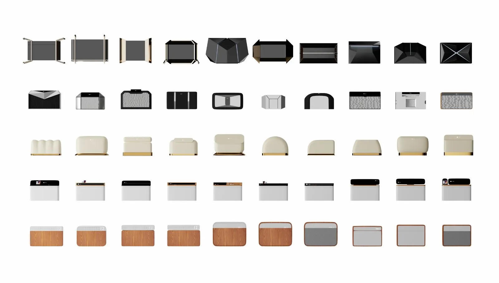 Grid of inverter and UPS form studies in colour