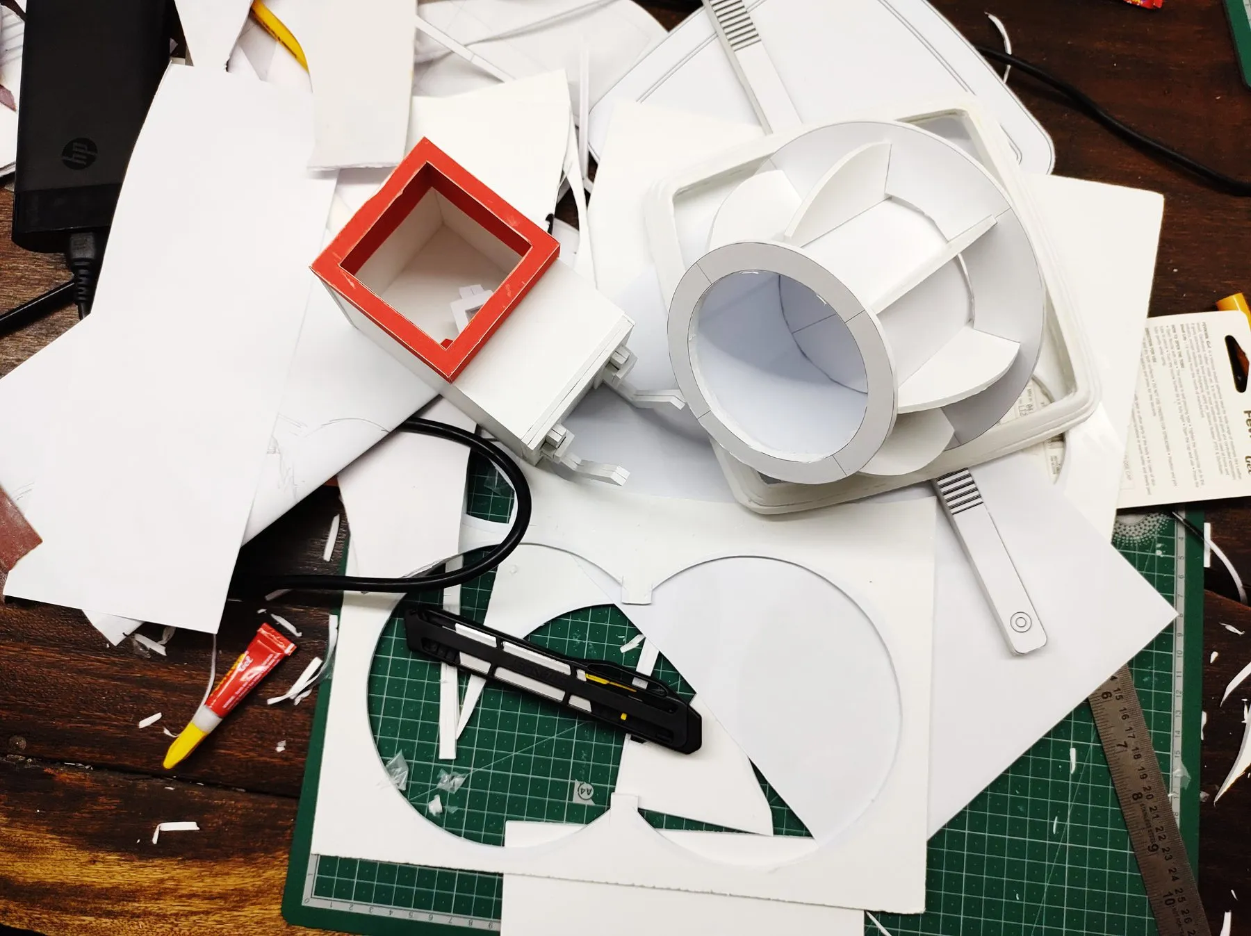 Paper study models on the desk