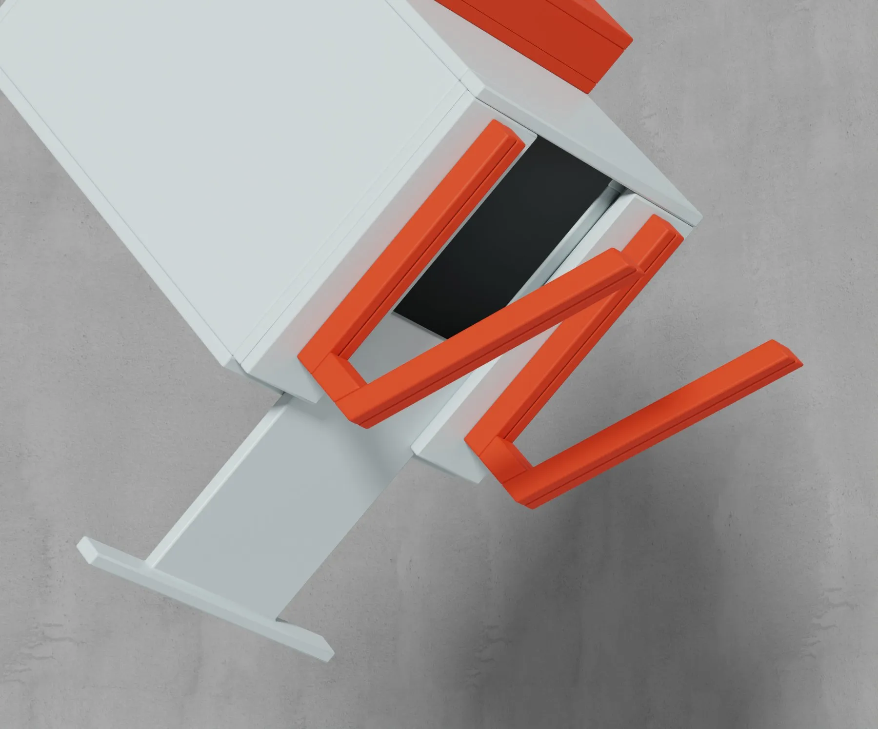 Play dustbin underside, legs and slide-door