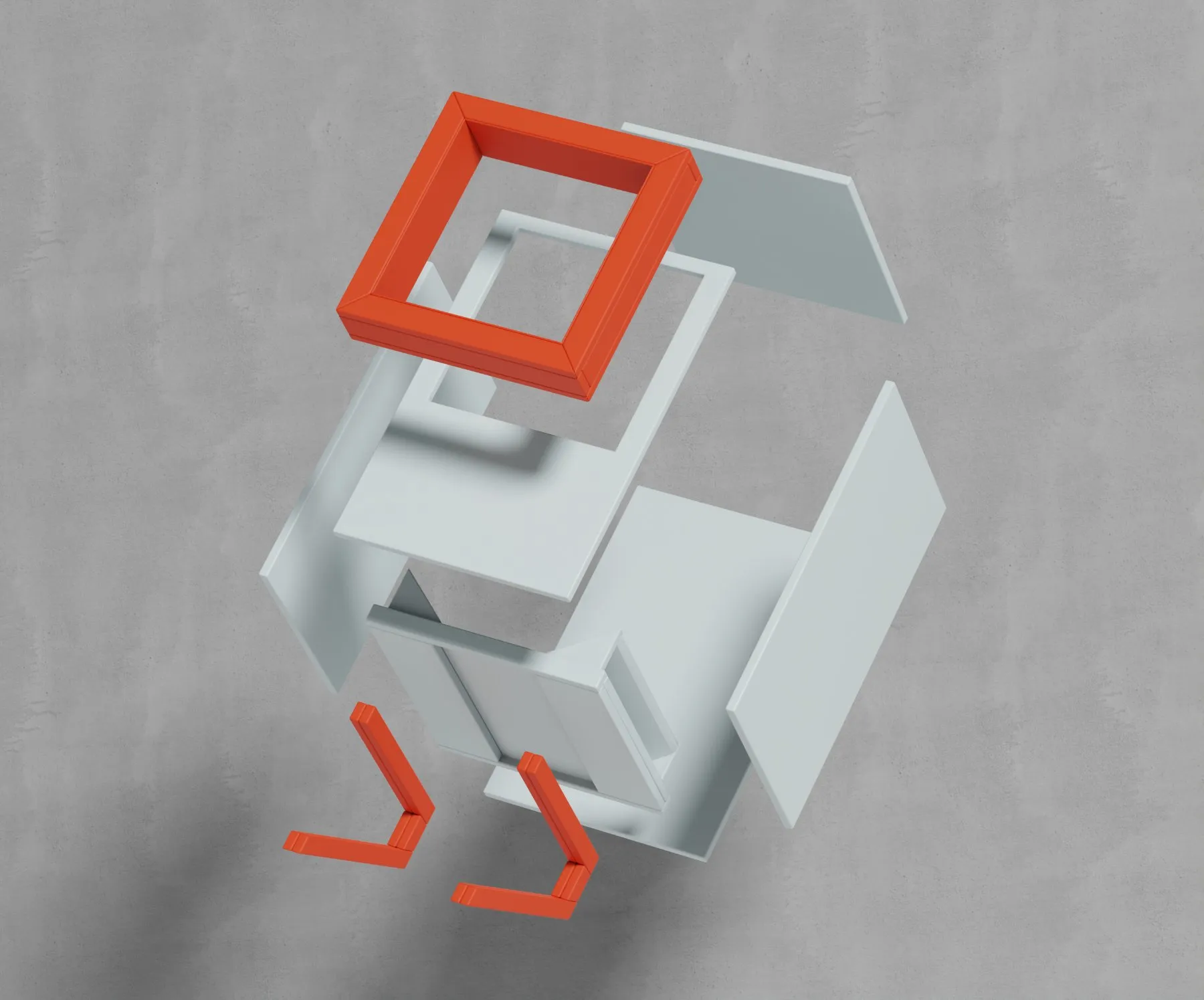 Play dustbin exploded into its parts