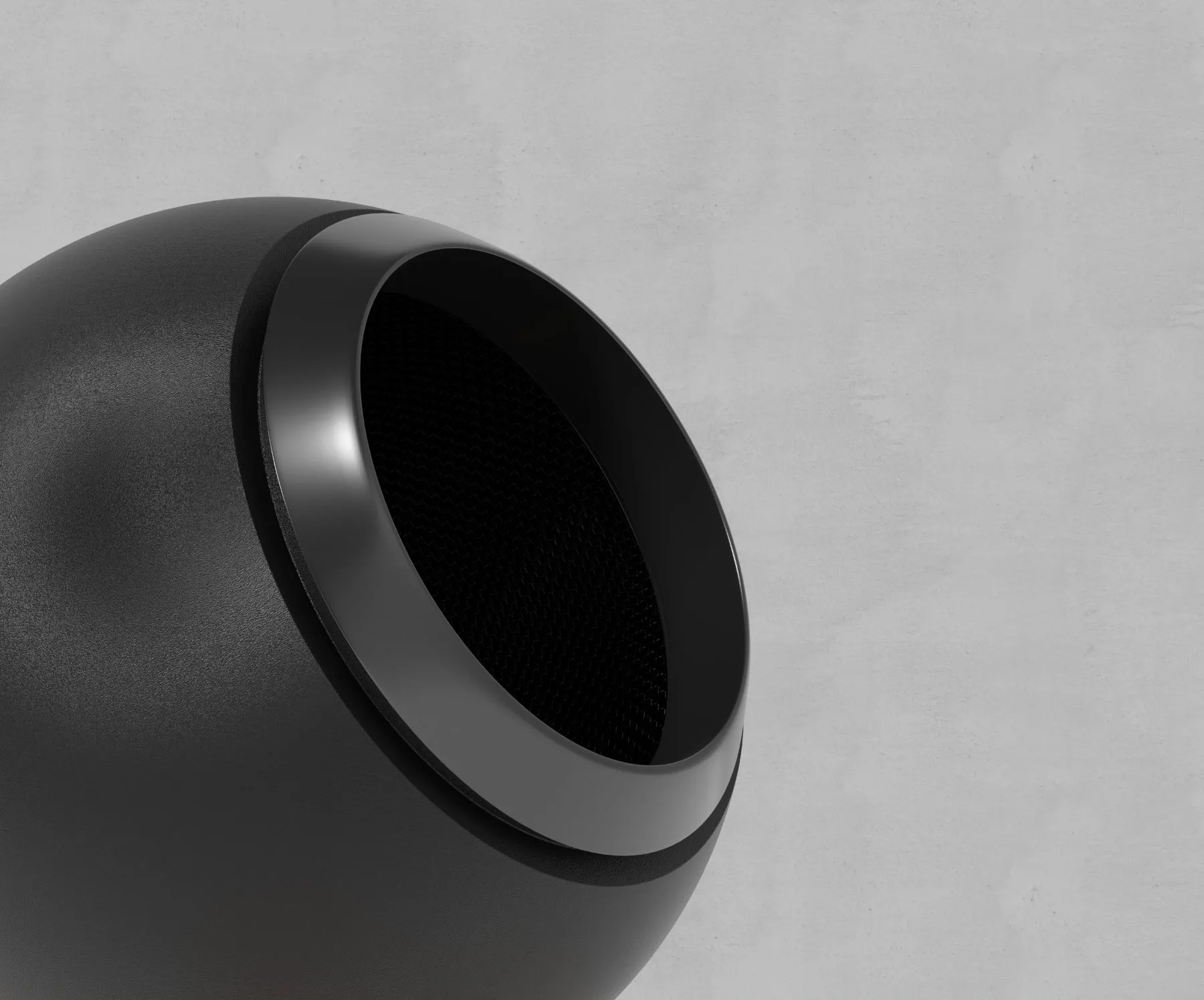 Close-up of the sphere dustbin opening