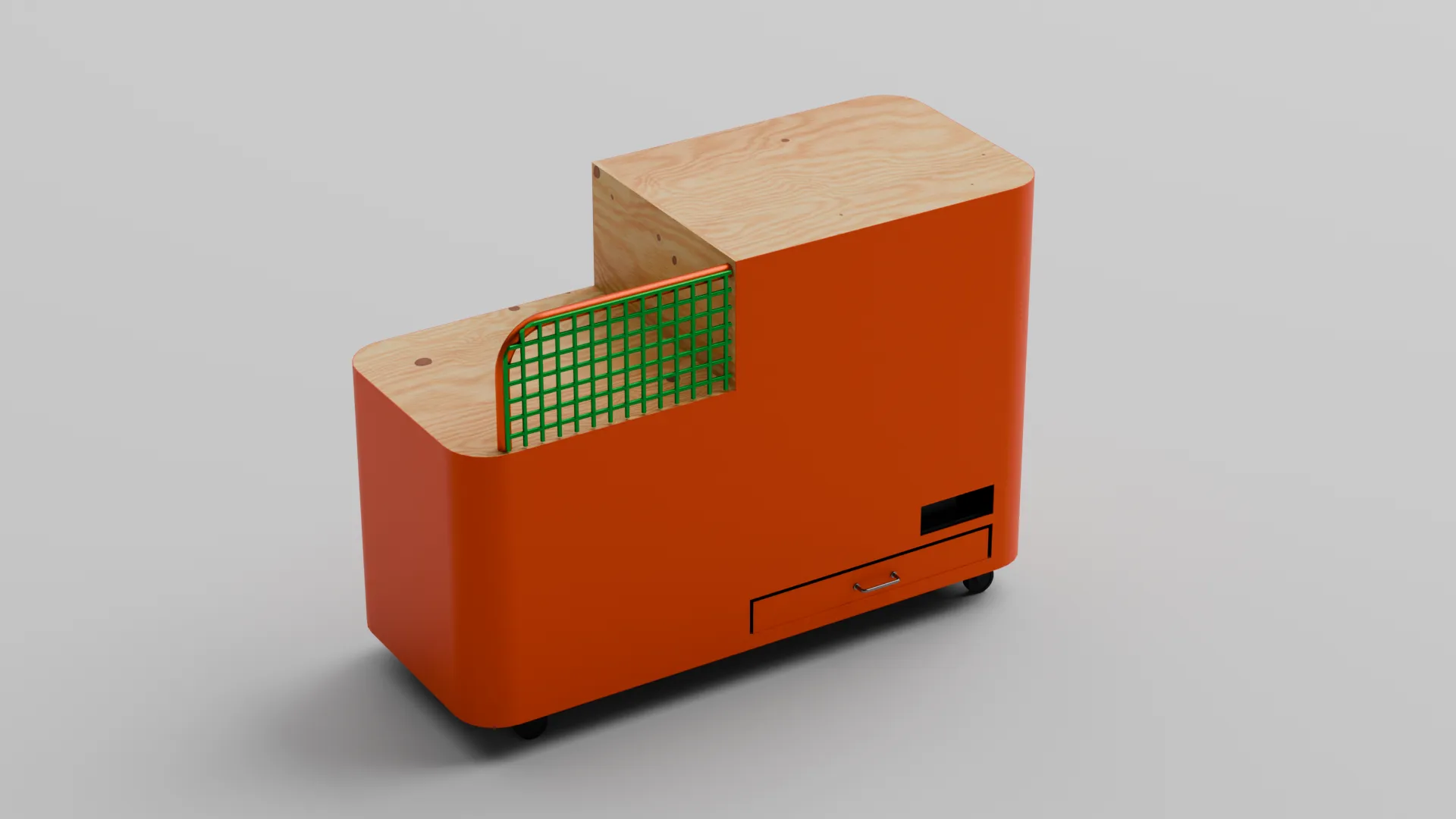 Iceboy from the rear, mesh panel and stock lid