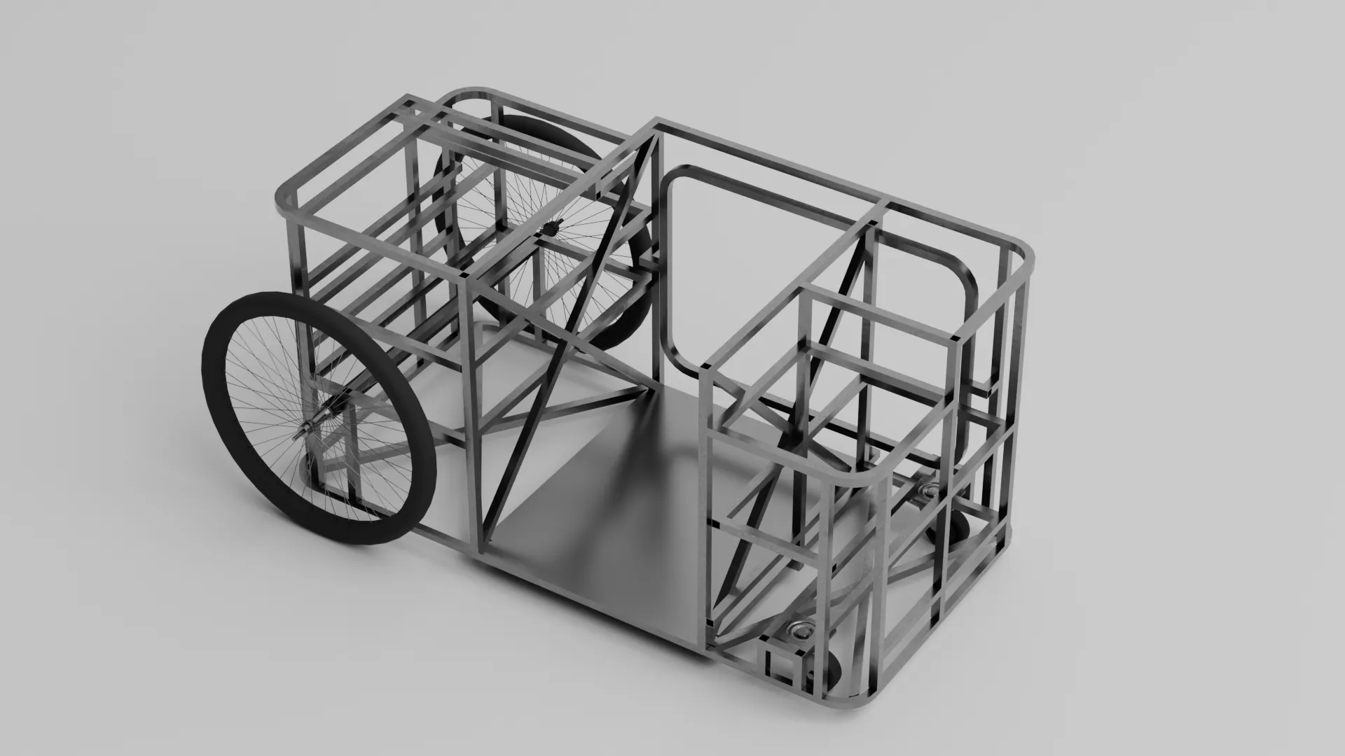 Cart chassis frame, three-quarter