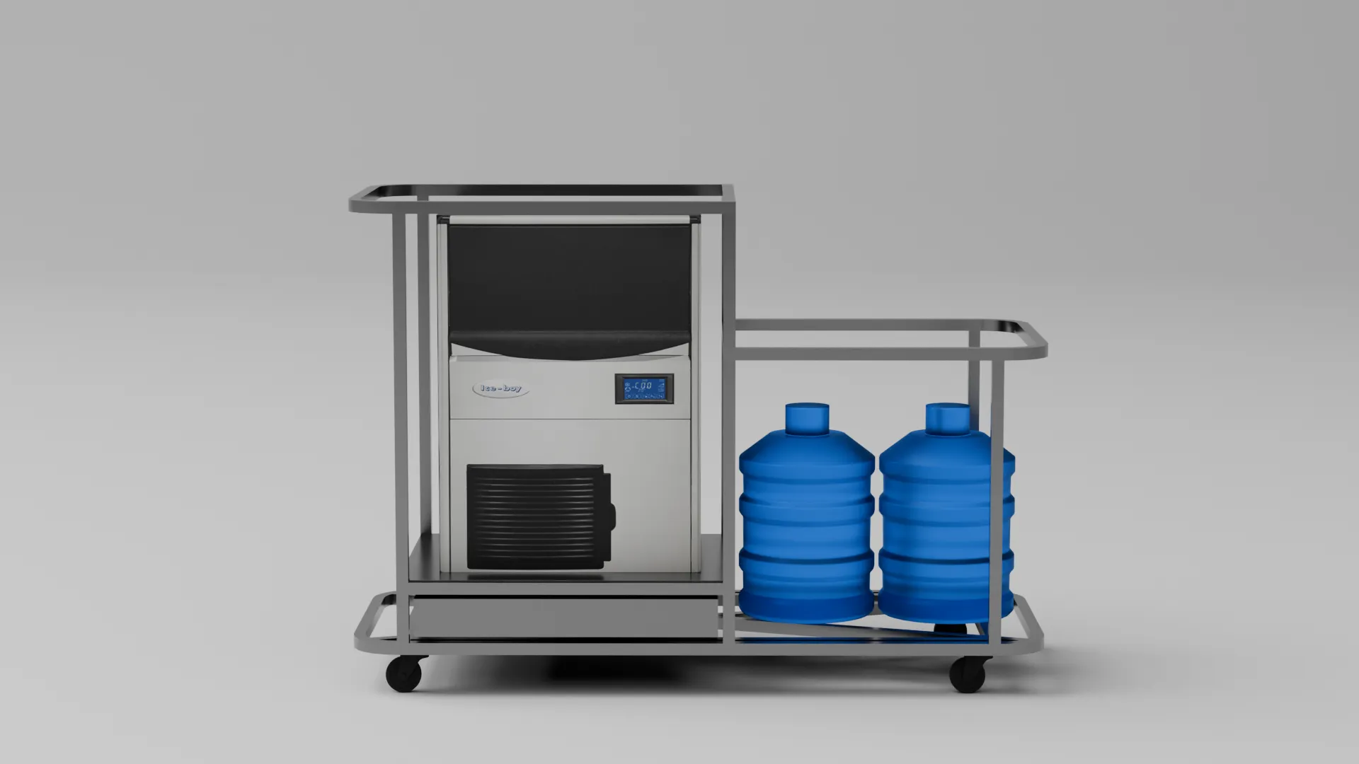 Ice machine and water stock, front elevation