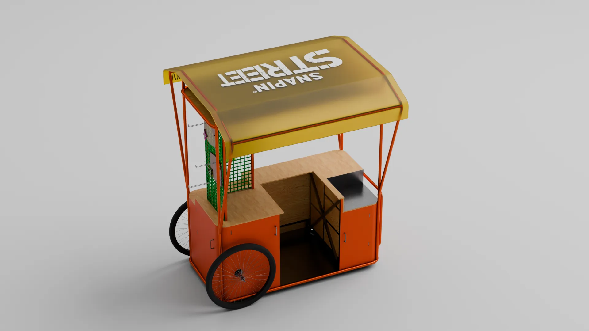 Cart with panels stripped, canopy and counter only