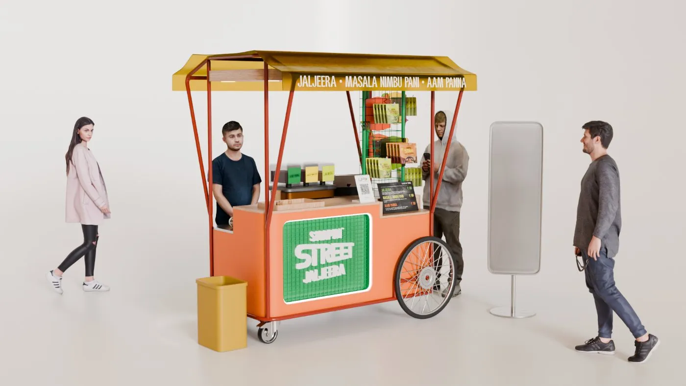 Snapin' Street kiosk in context with shoppers