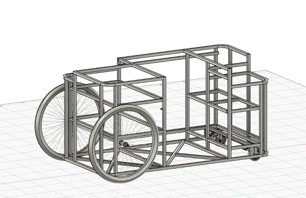 Frame structure, wireframe view
