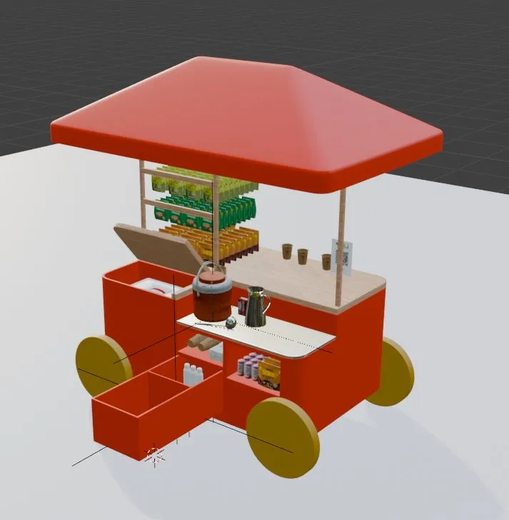 Blockout, three-quarter view