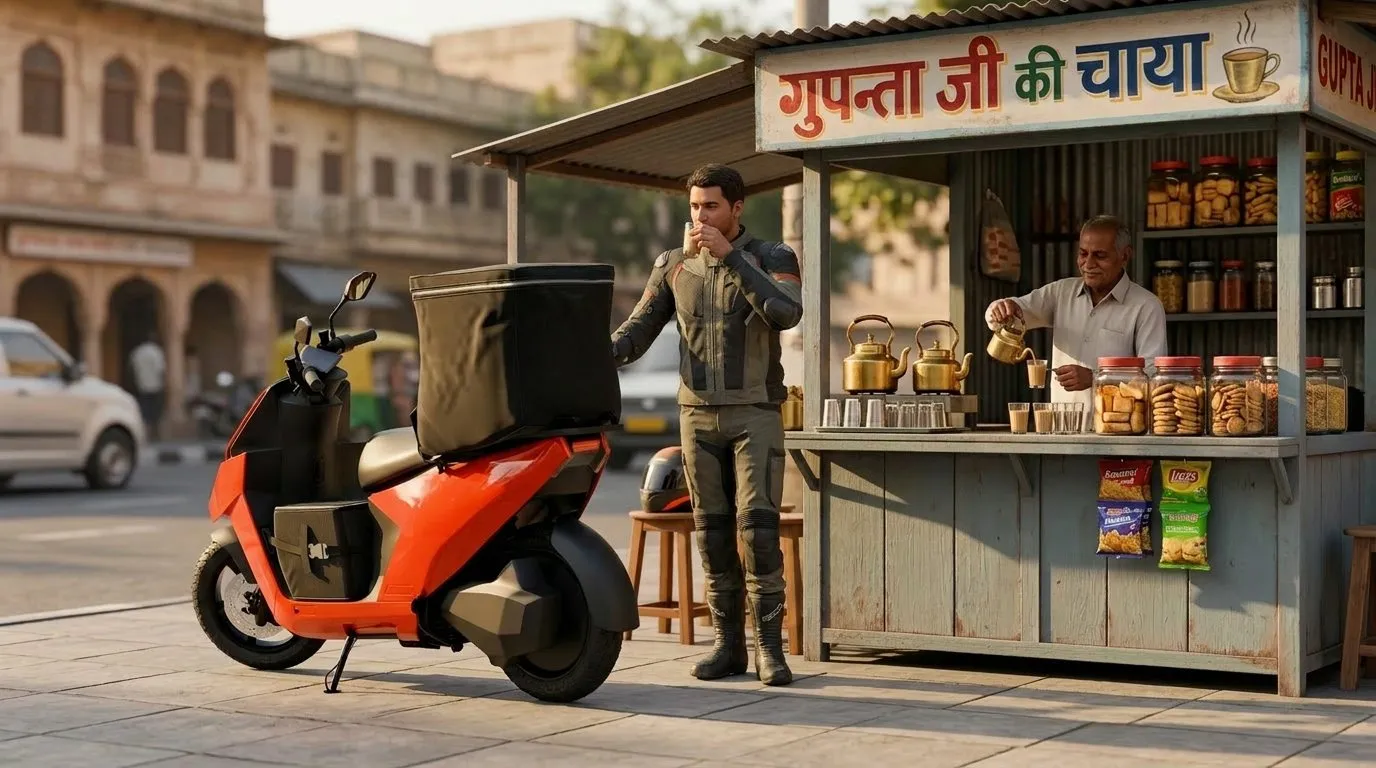 Rider with tea