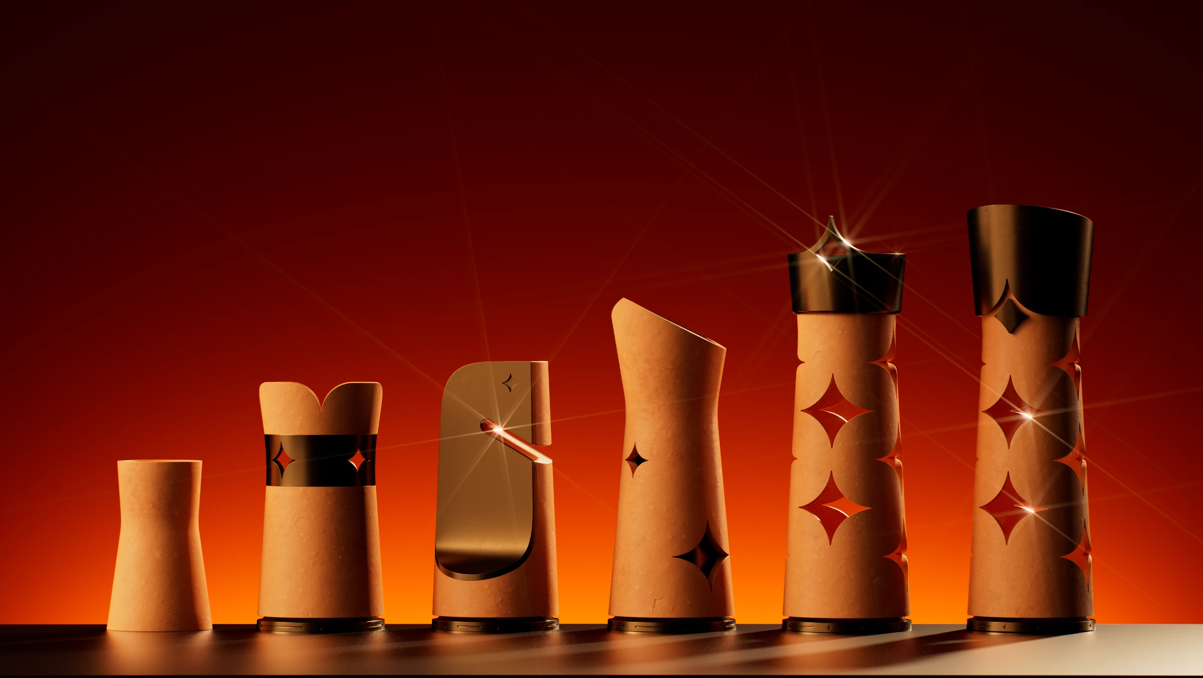 Size comparison of the pieces